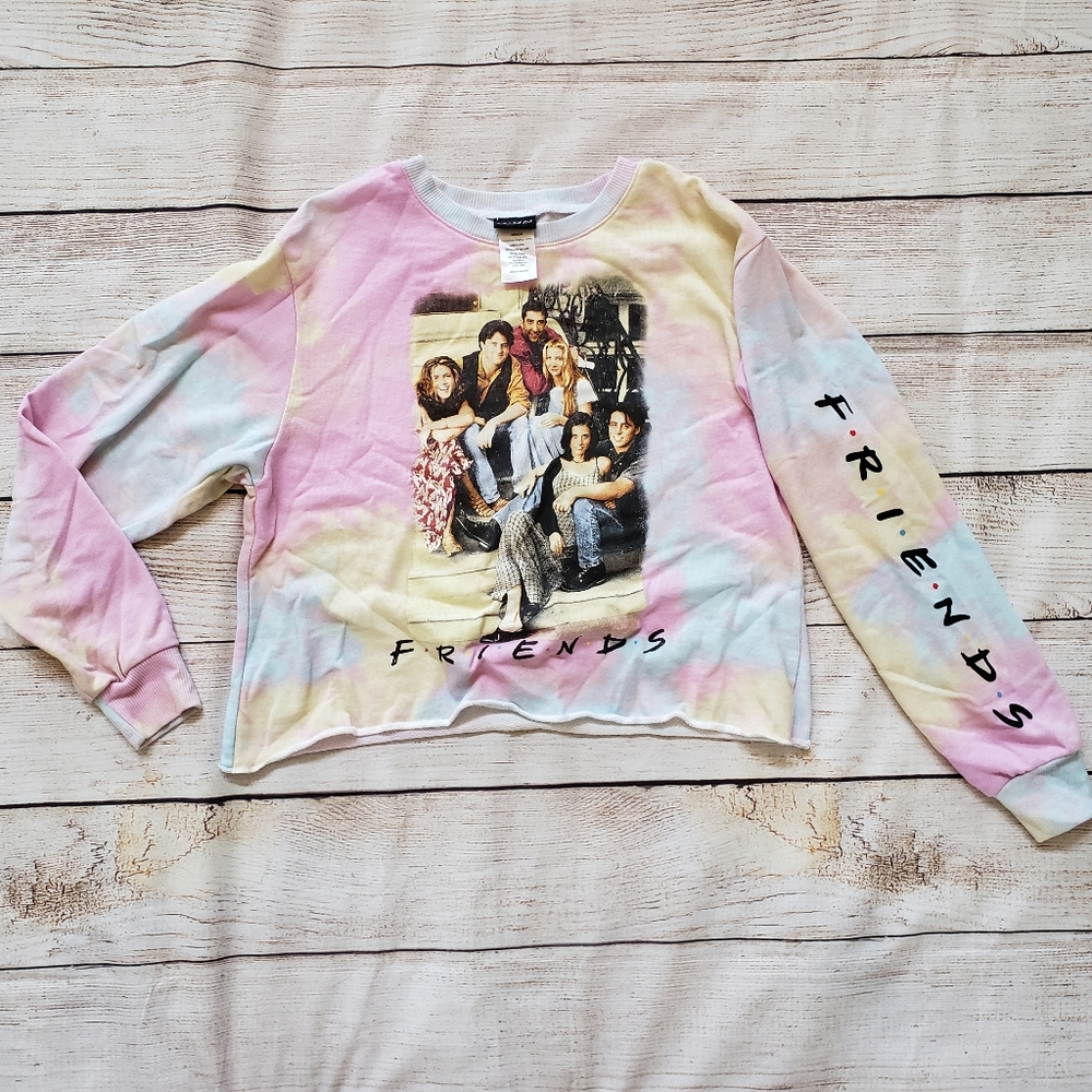 Friends Tv Series Tie Dye Graphic Crop Sweater
M